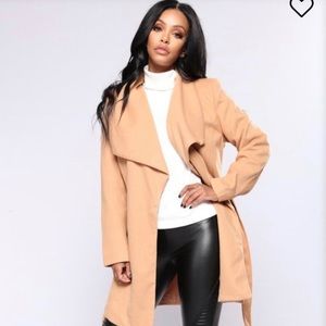 Love Tree Camel Wrap Jacket w/Hood